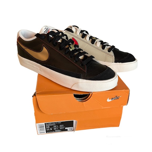 NEW IN BOX Nike Blazer Low '77 PRM Black Sneakers Athletic Shoes